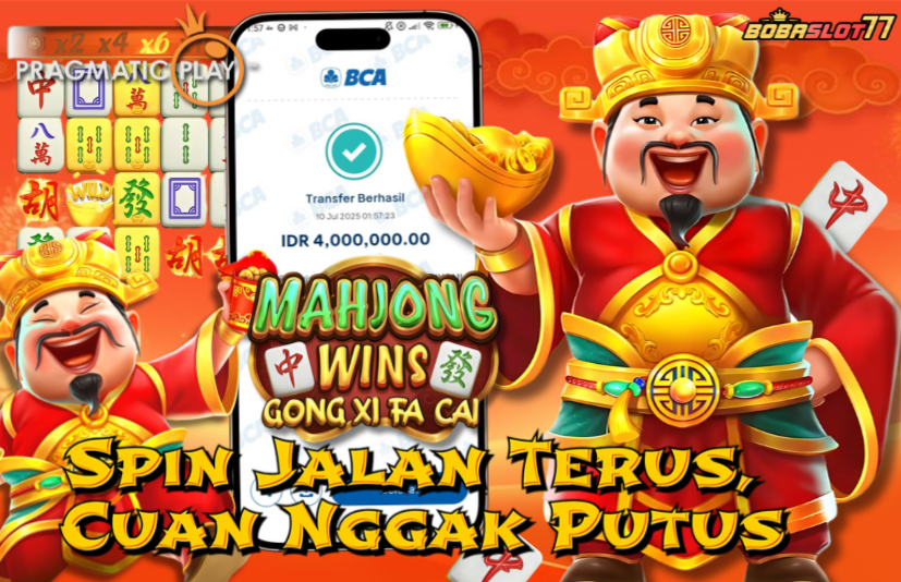 Selamat kepada user id : kar****1 Wede Rp 4.000.000 di Game MAHJONG WINS GONG XI FA CAI PRAGMATIC PLAY Cair Gk Sampe 1 Menit! Menang Mudah di Bobaslot77